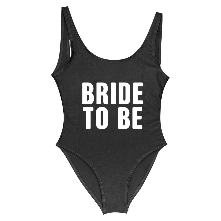Женский слитный купальник BRIDE TO BE купальный костюм с трусиками танга боди для