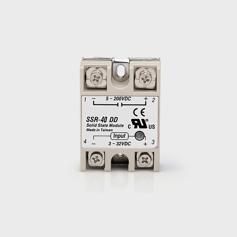 

SSR 40DD Single Phase Solid State Relay Load Voltage 50-200V DC Control DC 3-32V SSR-40DD