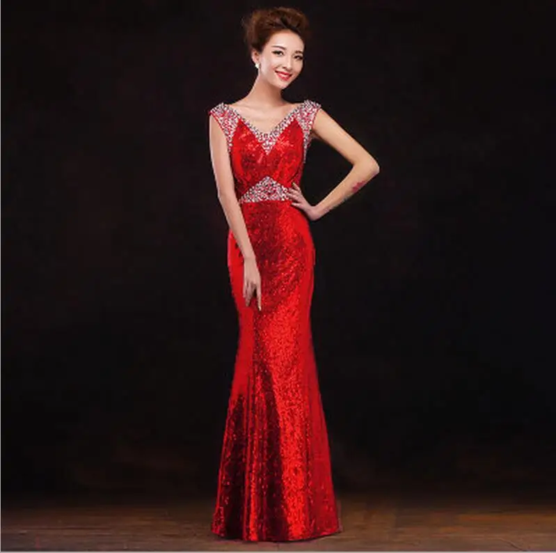 Женское кружевное вечернее платье с блестками облегающее V образным вырезом