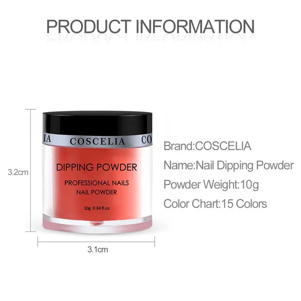 COSCELIA набор с мерцающей пудрой быстро сохнет без лампы лечения маникюрный для