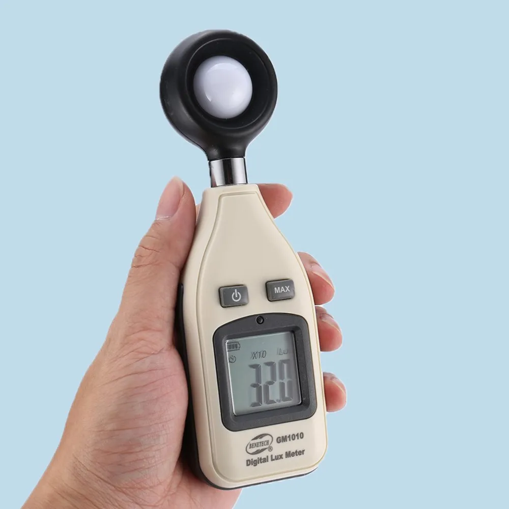 Benetech GM1010 цифровой свет Люксметр 200000 освещенность Lux/FC люминометр фотометр Тестер