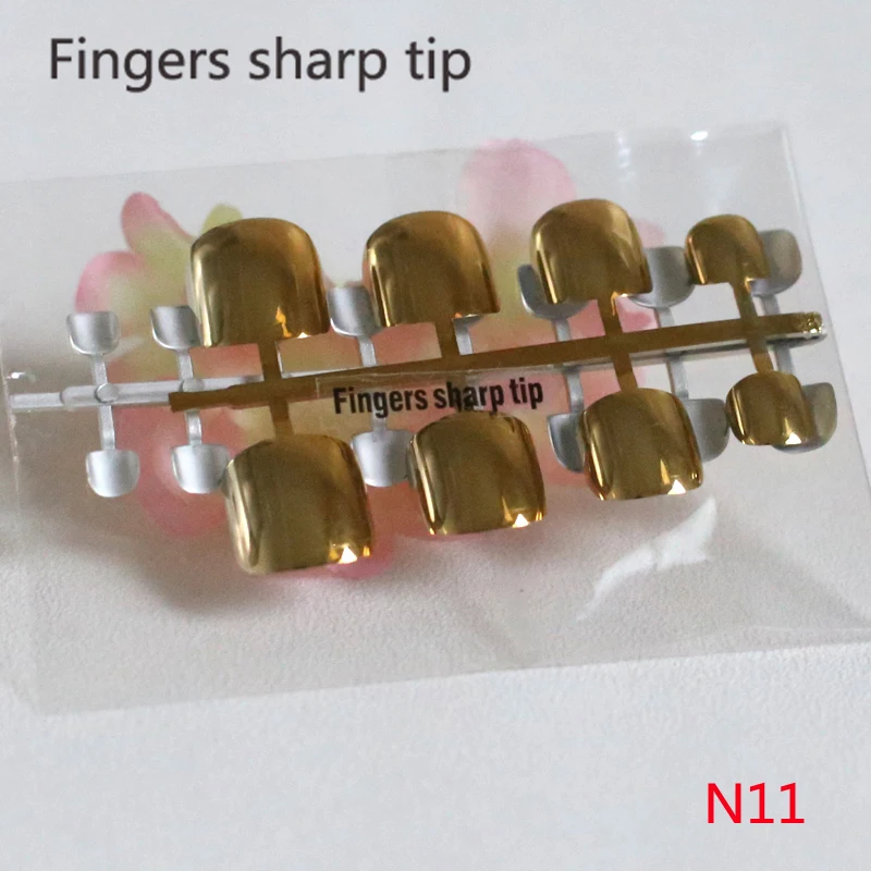 Сексуальные Модные накладные ногти металлическая пластина короткий размер