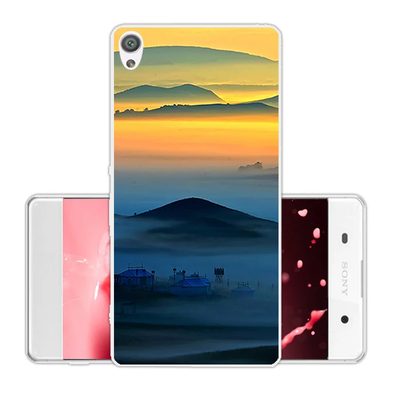 For Sony Xperia XA F3111 F3113 Silicone Transparent TPU Back Cover 5.0 inch DIY Scenic Eagle Phone Case Shell |