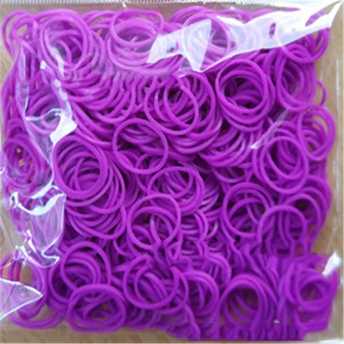 purple 600 шт эластичные разноцветные резиновые ткацкие браслеты крючок для браслетов DIY детский игрушечный браслет домашний браслет для женщин - Окраска металла: purple