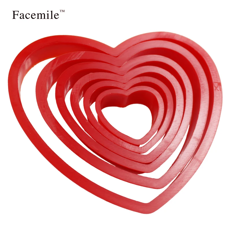 Facemile 6 шт./компл. Любовь Пластик сердце пресс печенье резак набор помадка Sugarcraft