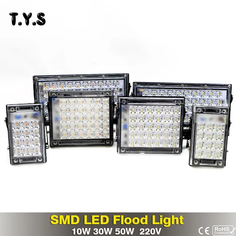 Ультратонкий яркий SMD светодиодный прожектор 50 Вт 30 10 220 В IP65 Водонепроницаемый