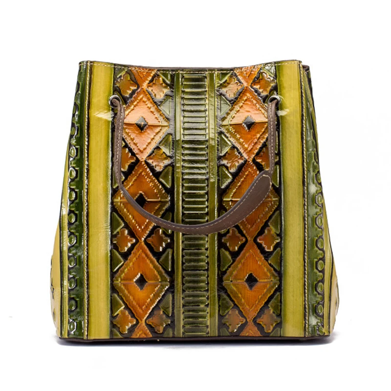 

Natural Skin Women Cross Body Messenger Shoulder Bag Genuine Leather Tote Luxury Handbag Vintage Embossed Top Handle Bag