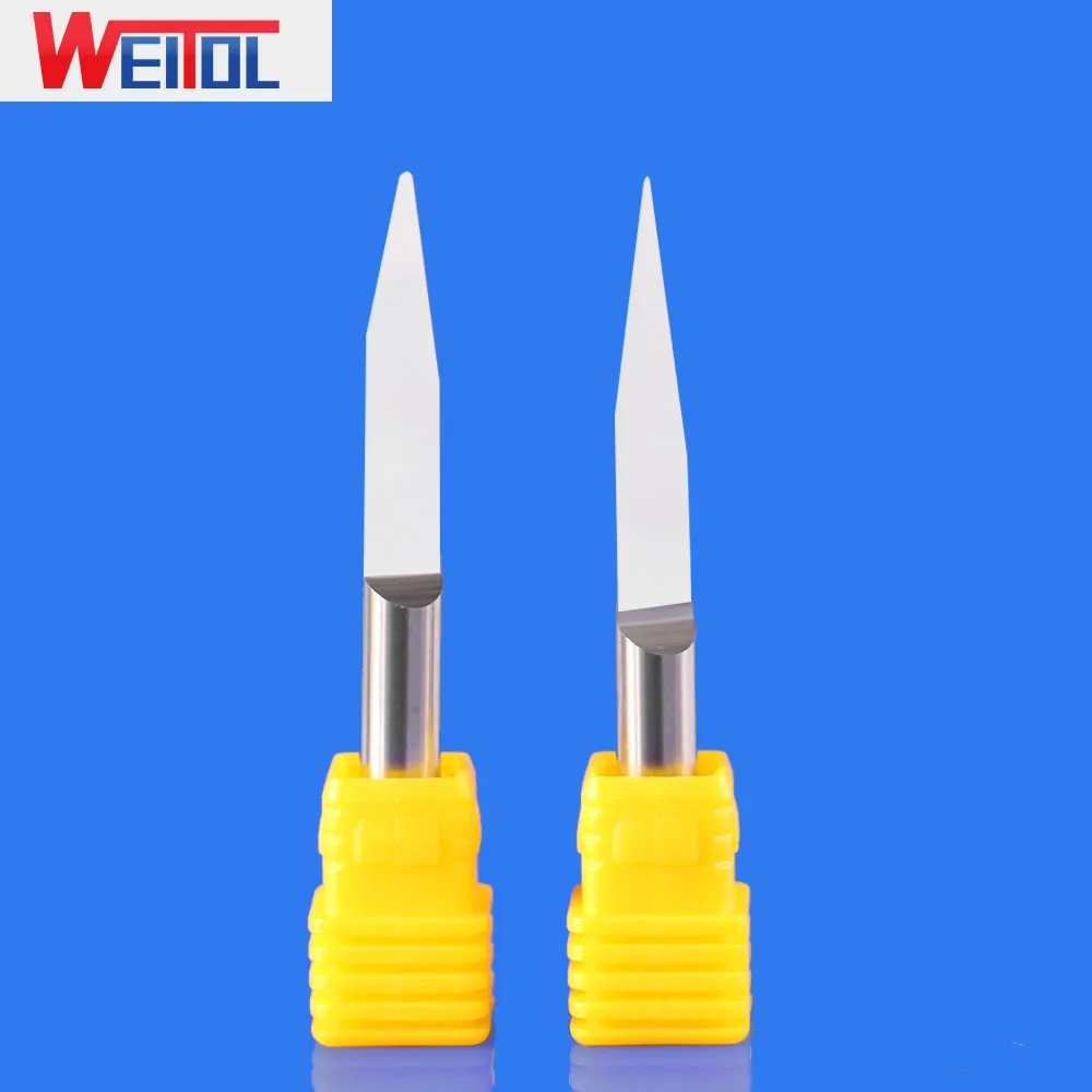 WeiTol 1 шт. 3 А 6 мм SHK круглые нижние гравировальные Биты V-образная Концевая фреза CNC