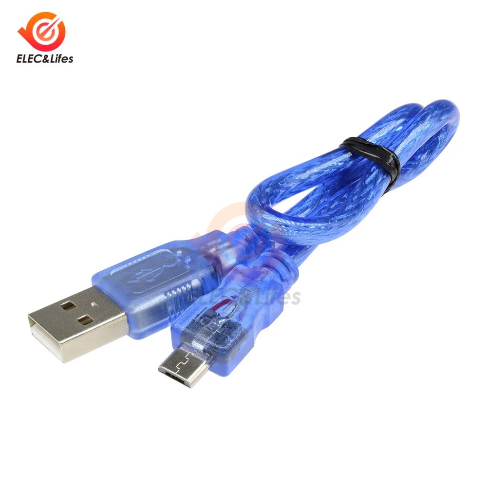 30CM USB Cable for UNO R3/Nano XBEE /MEGA2560/Leonardo/Pro micro/DUE Line Blue High Quality A type USB/Mini USB/Micro USB Port