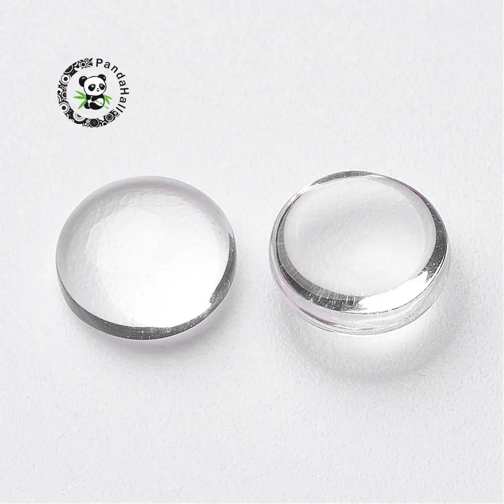 Прозрачные стеклянные кабошоны 8 мм с плоской задней стороной полукруглые