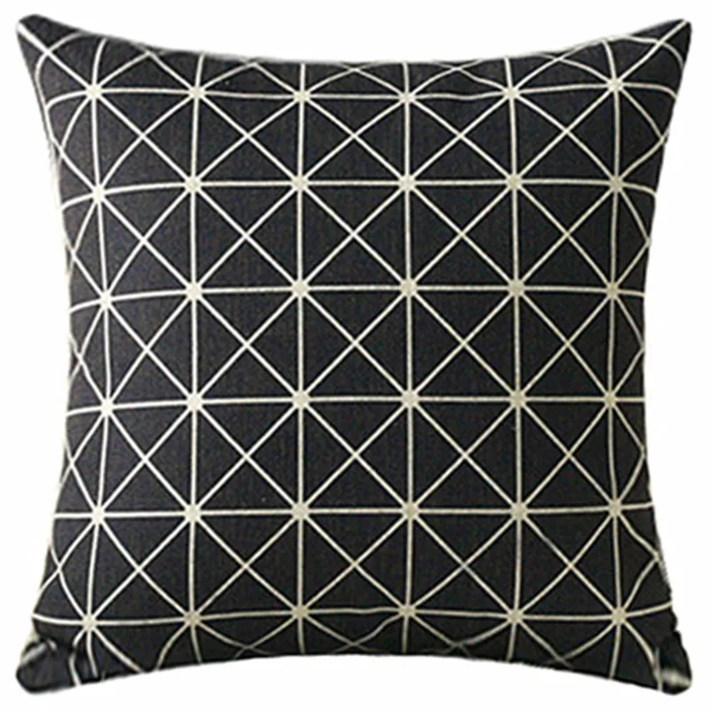 Декоративная подушка со звездами и геометрическим рисунком толстая льняная наволочка диванная подушка|sofa