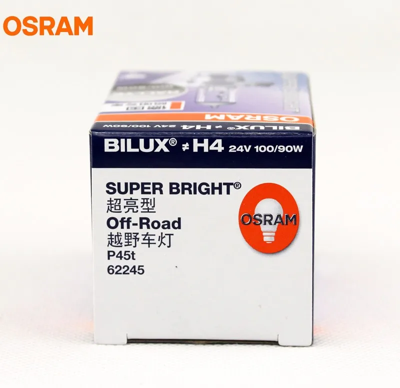 OSRAM H4 62245 24V 100/90W P45t внедорожные стандартные автомобильные лампы, галогенные фары для грузовиков, дальний/ближний свет для бездорожья 1X
