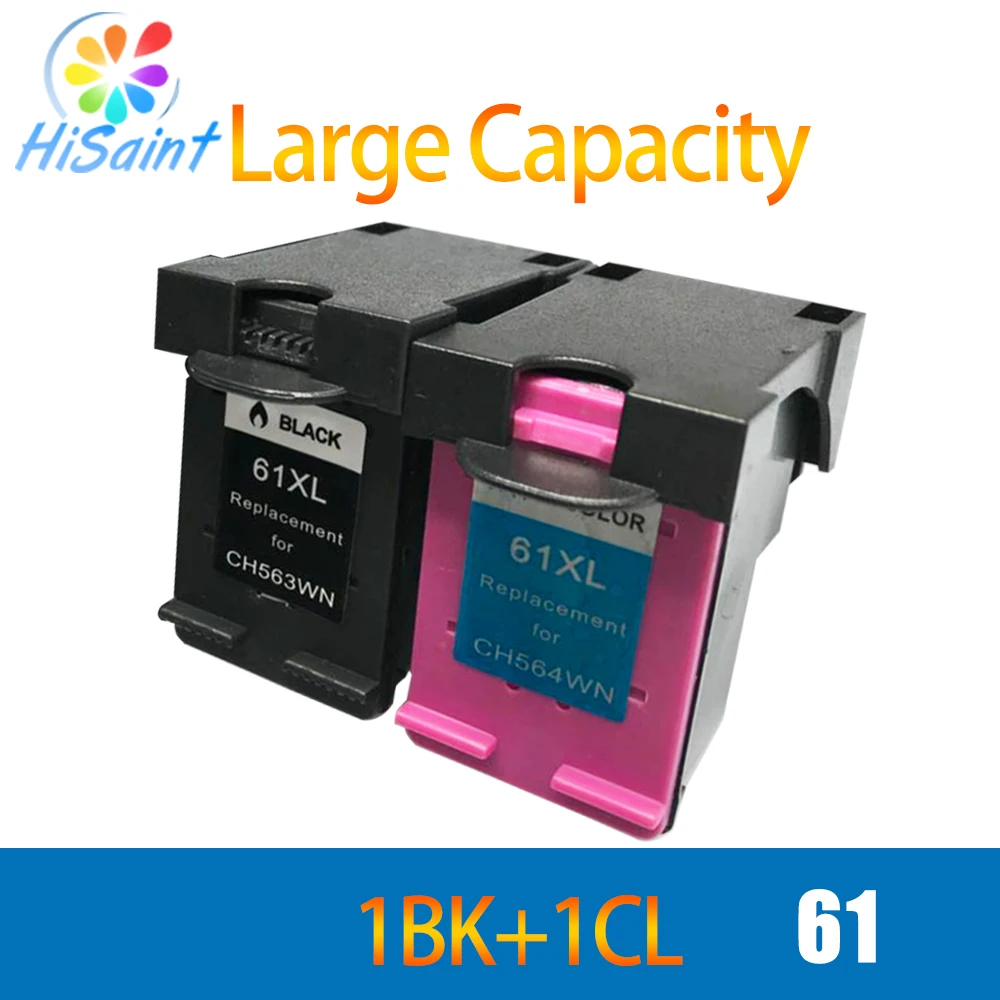 Чернильный картридж hisaint для принтера HP 61 61XL черный и цвет CH563W CH564W 1000 1050 2000 2050 3000 3050