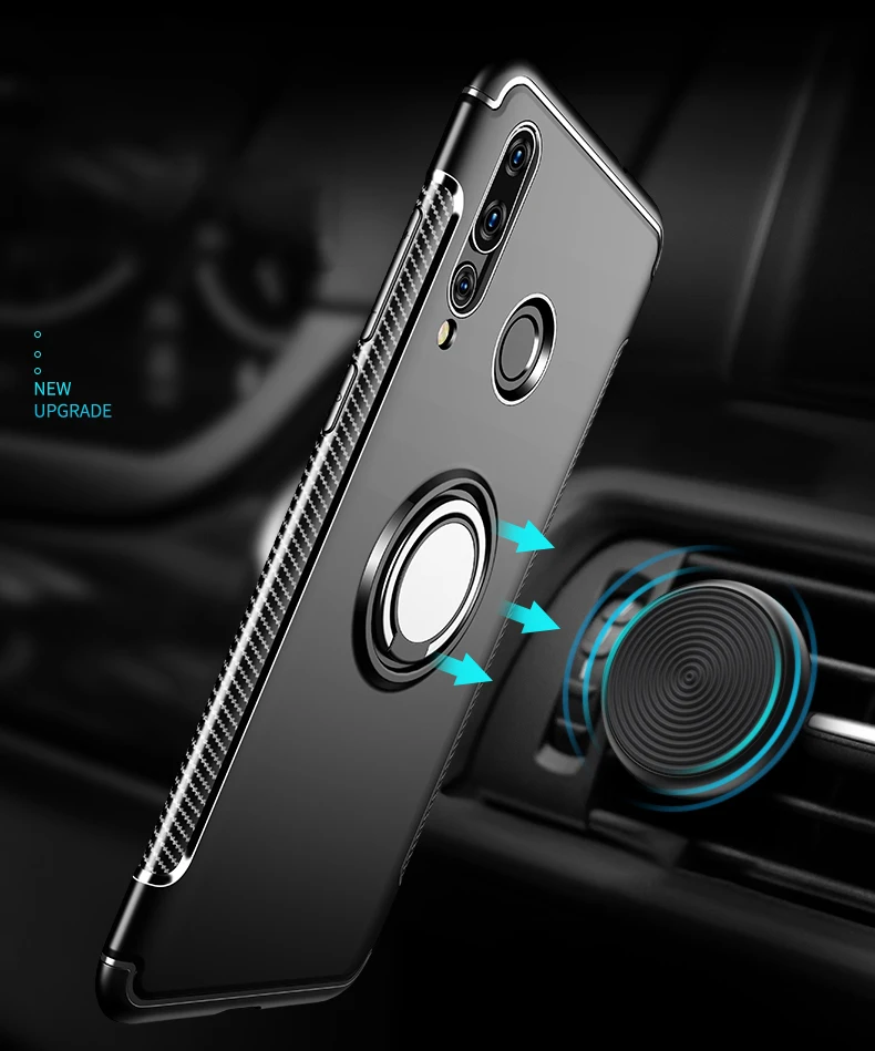 Для huawei Honor 10 Lite 10i Honor10 i View V10 V 10 чехол с металлическим кольцом для машины сверхмощный PC+ Силиконовый ТПУ силиконовый чехол-подставка