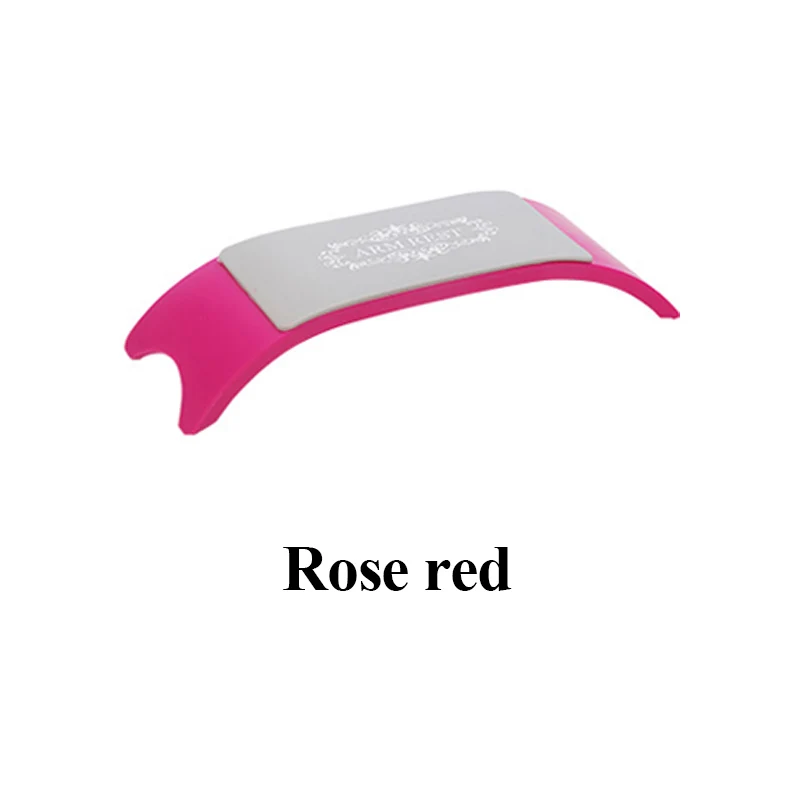 Rose red Силиконовая подушка для запястья Подставка для рук Маникюрный Стол Держатель для рук моющийся Мат коврик складной дизайн ногтей салонные инструменты - Цвет: Rose red