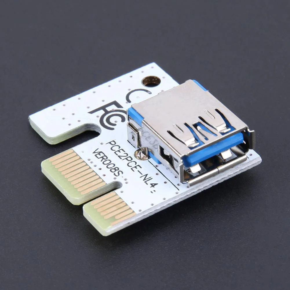 Горячая продажа 1 шт./6 шт./12 шт. PCI E Riser VER 008S Express 1X к 16X USB 3 0 Графический кабель