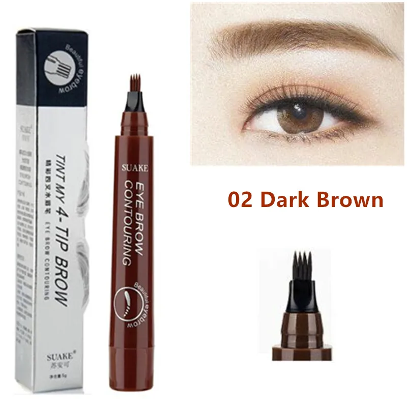02 Microblading карандаш для бровей водонепроницаемый вилка кончик бровей Карандаш для татуировки длительный Профессиональный тонкий эскиз жидкий карандаш для бровей - Цвет: 02