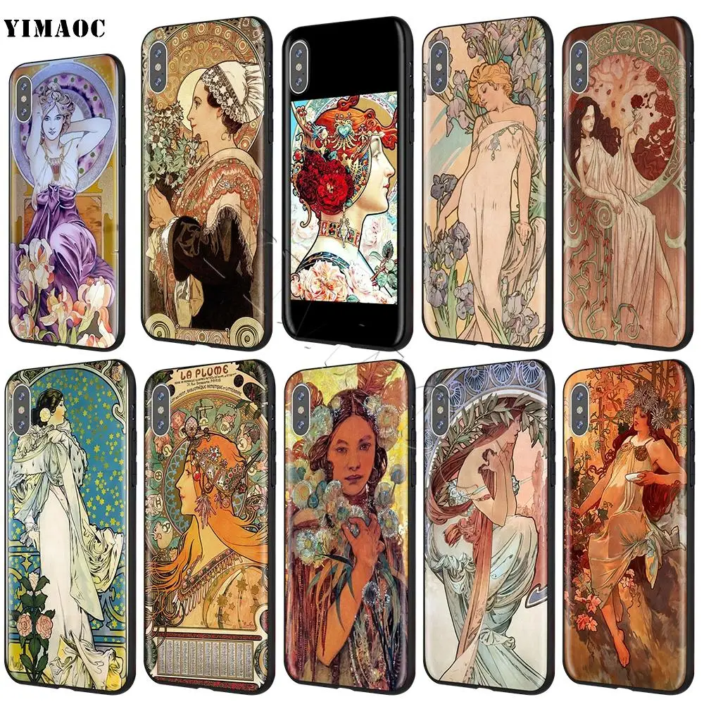 YIMAOC художественный плакат Альфонсе мухи мягкий чехол для Apple iPhone SE 2020 5 детской