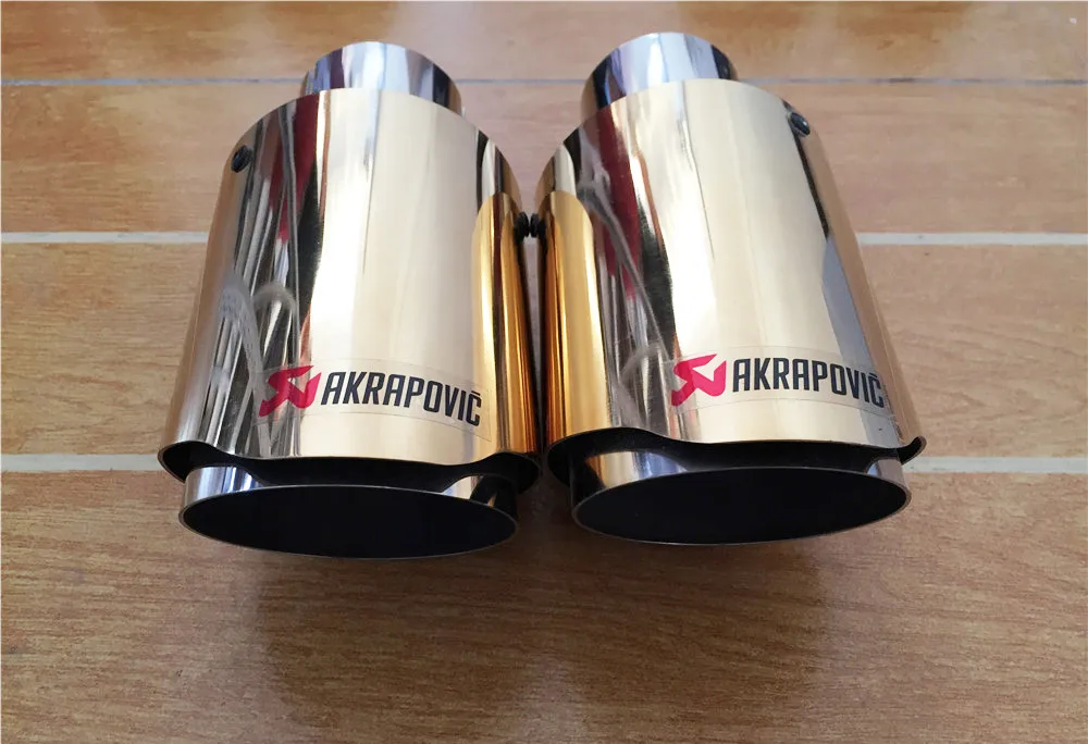 Впускной(63 мм) выход(101 мм) Akrapovic наконечники выхлопной трубы из нержавеющей стали универсальный Золотой/Серебряный/цветной выхлопной трубы