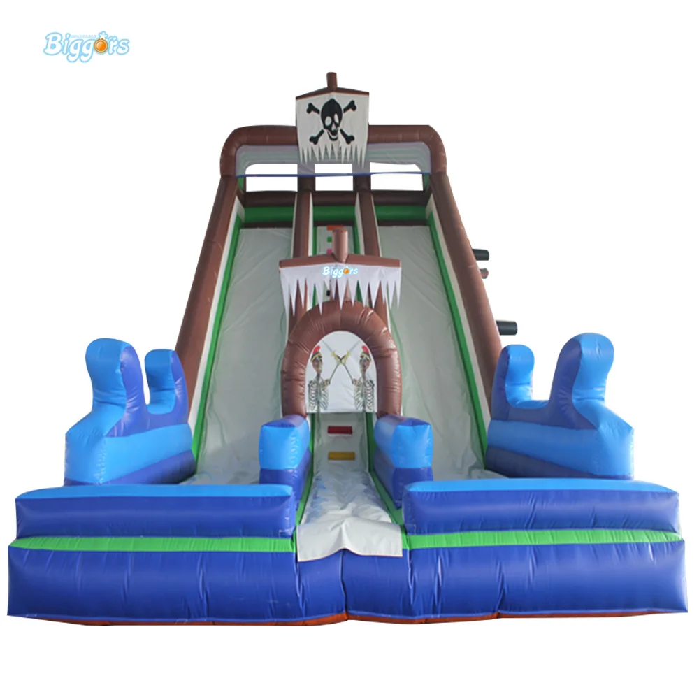 

Outdoor Inflatable Recreation Slide PVC Vinyl Inflatable Water Slides Giant Double Lanes