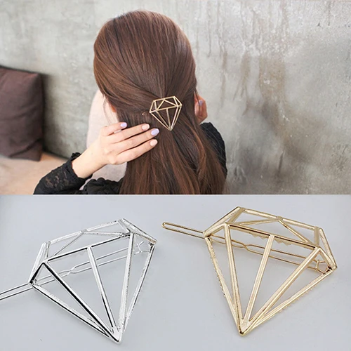 

Women's Chic Cute Geometric Hollow Diamond Shape Hairpin Hair Clip Hair Ornament