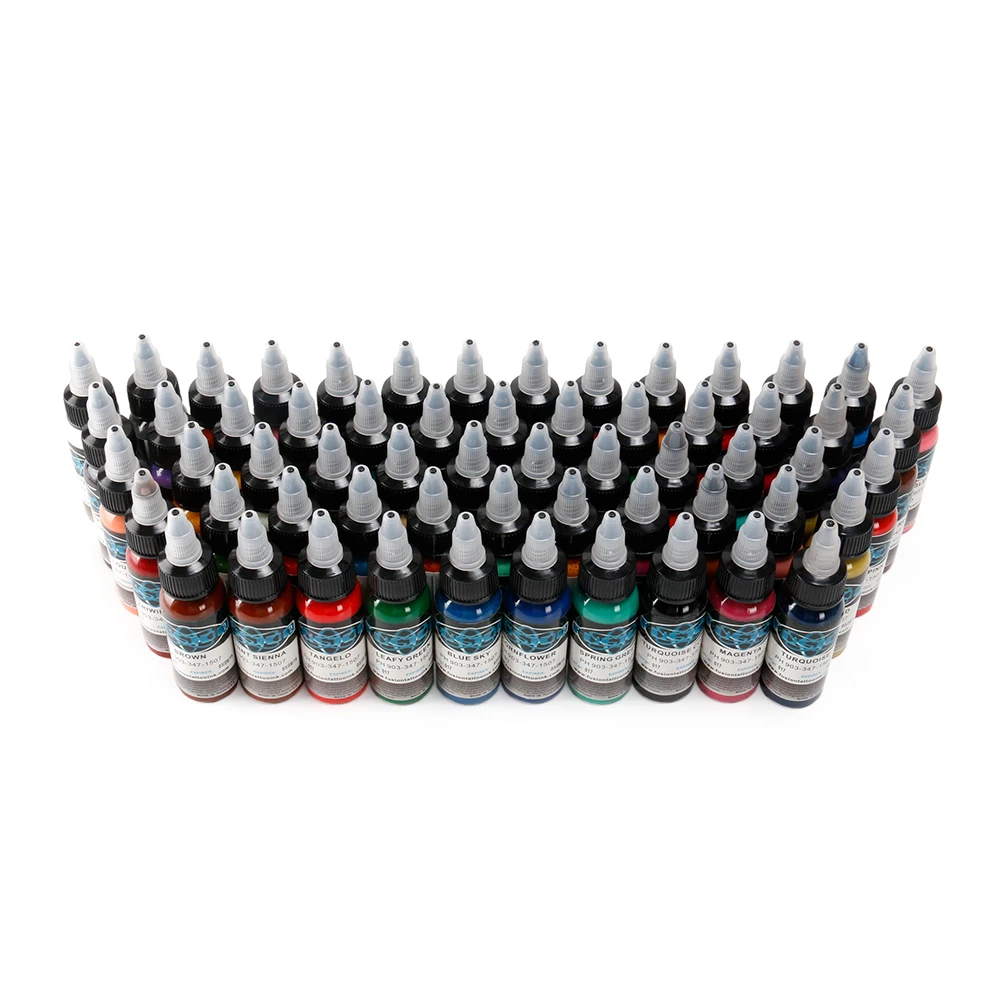 OuXinLi Постоянный татуировки чернила краска комплект 60 шт./бутылки инструменты