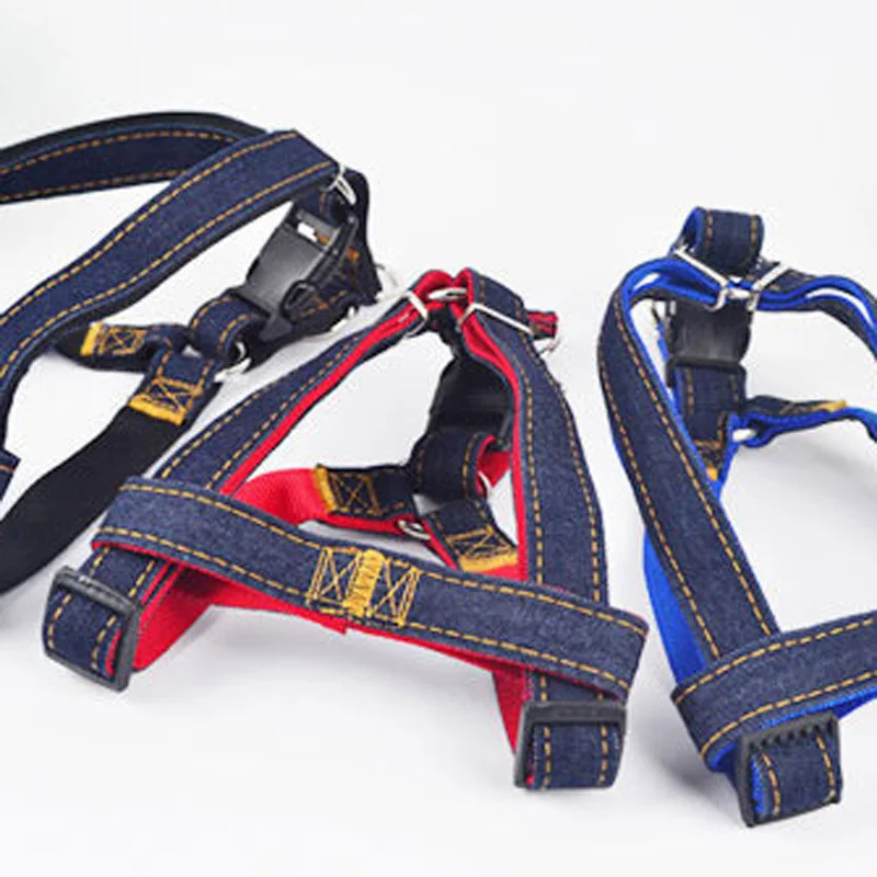 Проводов ошейник поводок кота цепи веревки Джинсы для женщин Denim Регулируемая