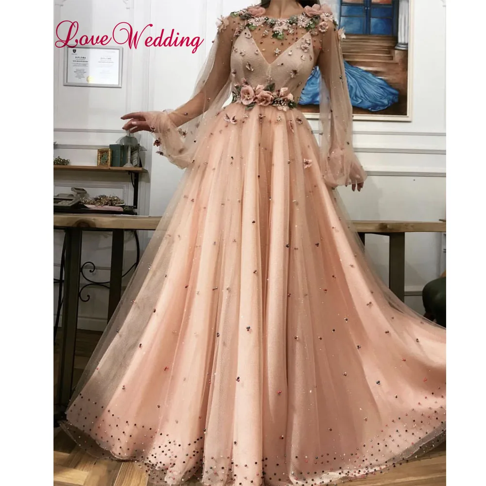 Длинные свадебные платья ilovebridal с круглым вырезом вышивкой жемчугом бисером