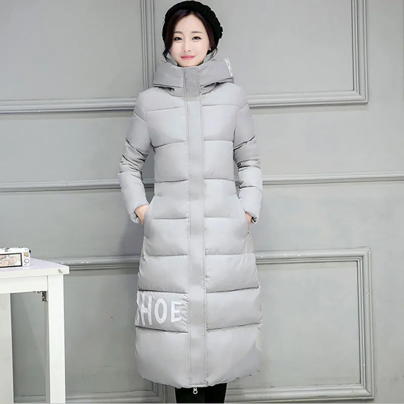 2017 Высококачественная зимняя длинная куртка женское теплое плотное хлопковое