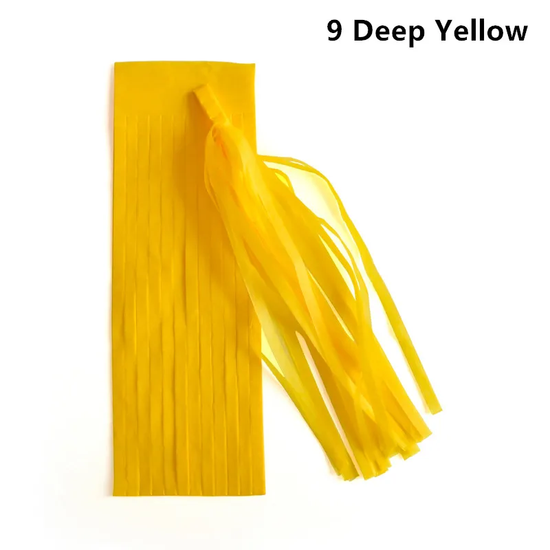 7 yellow 5 шт. 14 дюймов гирлянда из папиросной бумаги с кистями для свадебного украшения Diy Висячие на день рождения Вечеринка Детский душ вечерние принадлежности 35 см - Цвет: 7 yellow