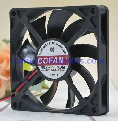 COFAN F 8015H12BII 12В 0.35A 8 см супер тонкий вентилятор для зарядного устройства|Кулеры и