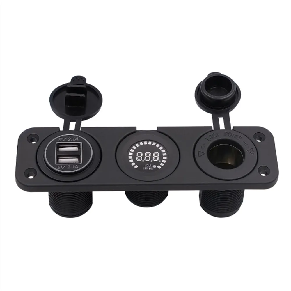 12 В/24 В прикуриватель светодиодный цифровой вольтметр двойной USB для ATV RV SUV