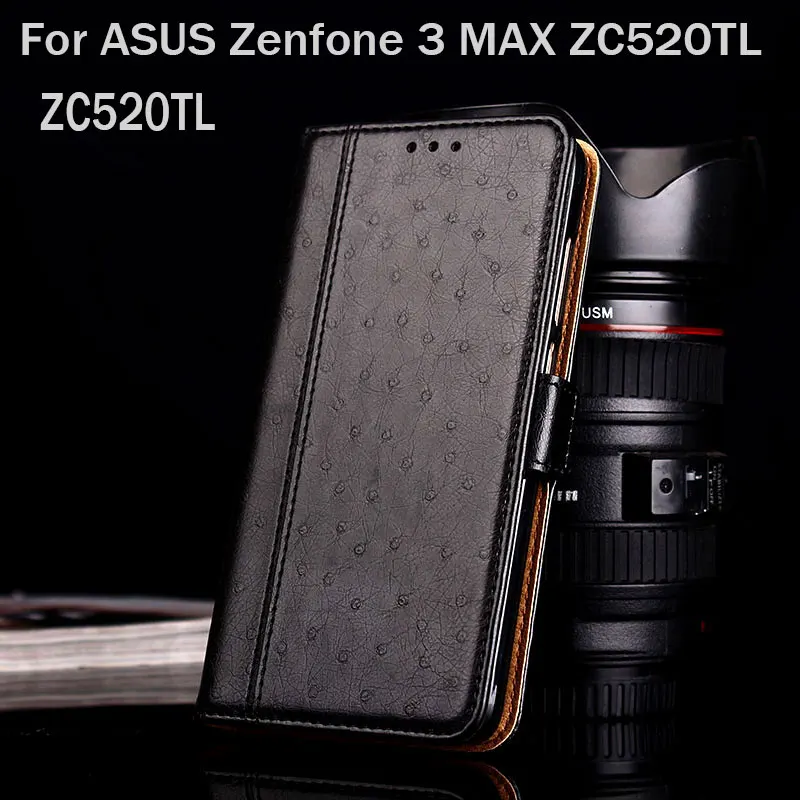 Для ASUS Zenfone 3 MAX ZC520TL чехол Роскошный страусиный кожаный с подставкой Модный для