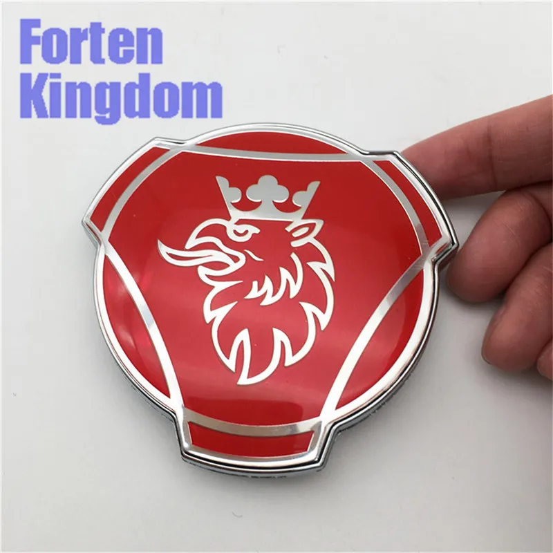 red and silver 1 подходит для ПК для Scania 80 мм ABS грузовик на заказ передняя решетка, эмблема на решетку значок с оранжевым 24 В светодиодный светильник - Цвет: red and silver