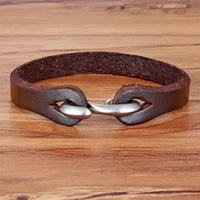 tyo new fashion novelty hook genuine leather bracelet brand vintage diy bandage charm friendship bangles for men women