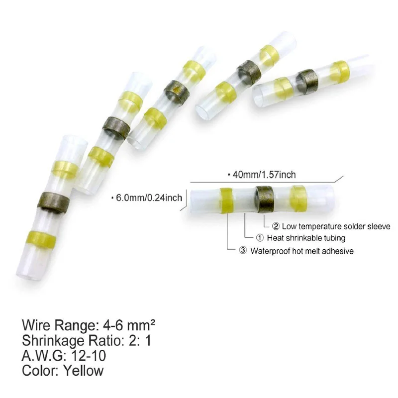 100 шт. Новый припой рукав термоусадочная Стыковая проволока соединитель