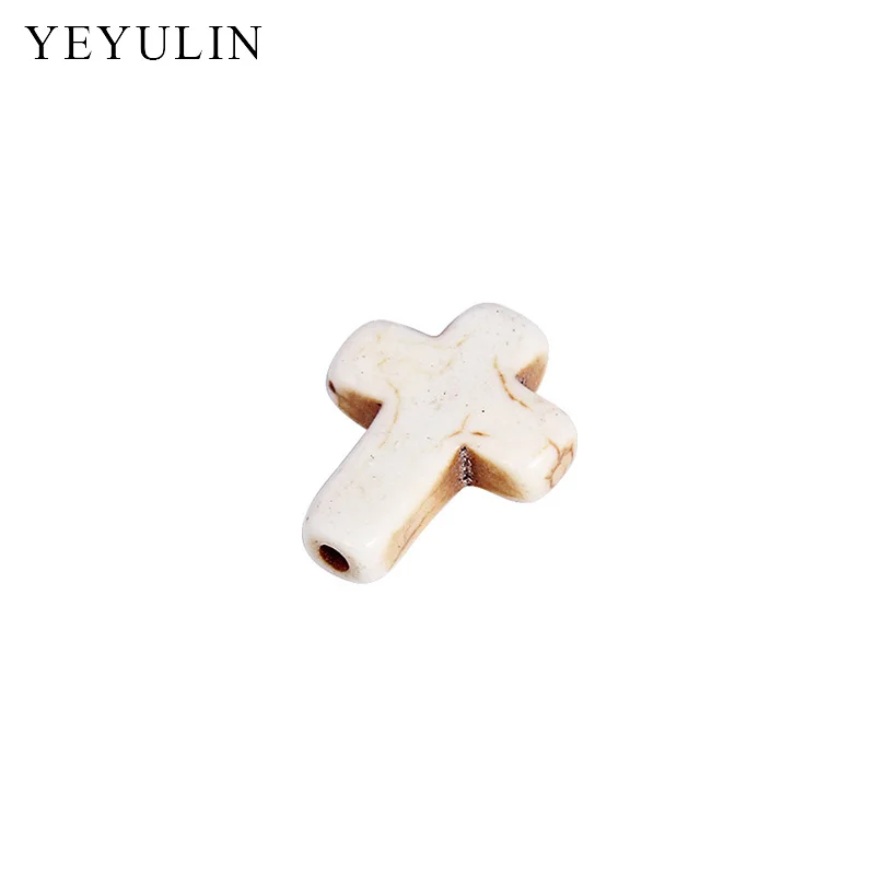 20 штук Красочные натуральный каменный крест кулон подвески для женщин ожерелье