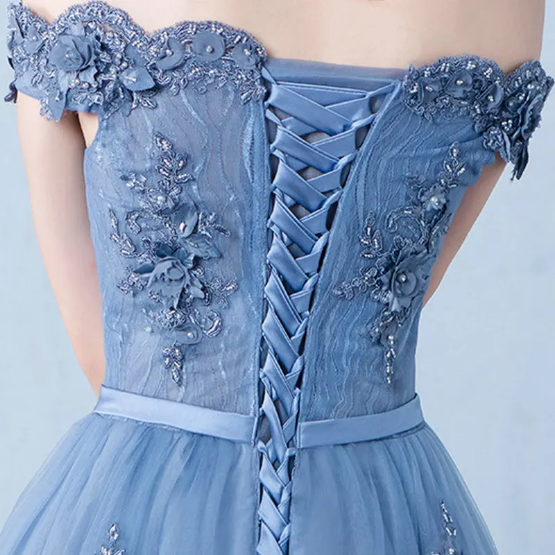 Вечерние кружевные платья до пола LAMYA винтажное синее платье трапеция с вырезом