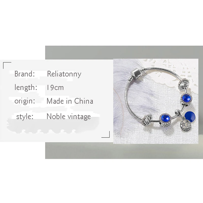 Ретро талисманы браслет синий кристалл счастливые бусы значение браслеты слон