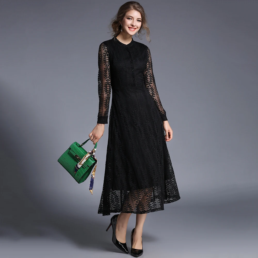 Одноцветное Для Женщин Осенние платья Тонкий Высокая Талия Line женский Vestidos