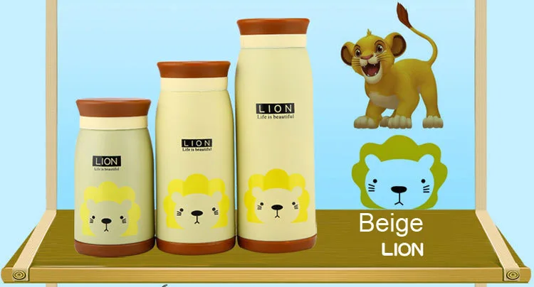 Милый животные дизайн термоизоляция фляжка для воды Panda жираф кролик утка лев