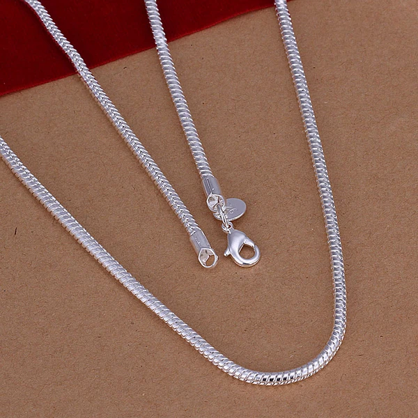 Комплект ювелирных изделий из браслета и ожерелья серебро 925 пробы 3 мм|costume jewelry