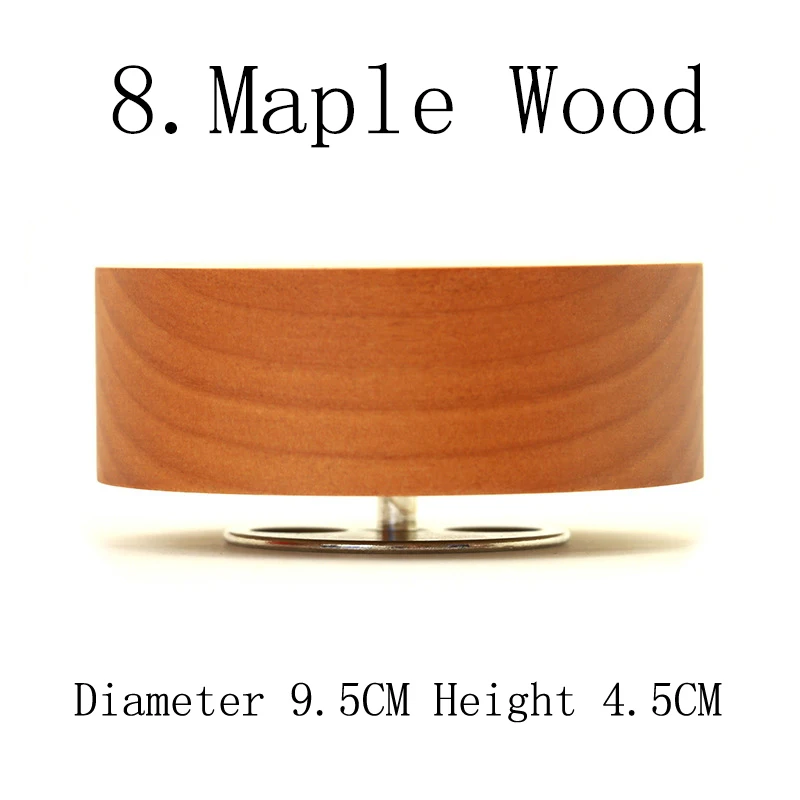 Maple 9.5cm Заводная Вращающаяся круглая основа музыкальные коробки деревянная музыкальная шкатулка изделия из дерева ретро подарок на день рождения винтажные аксессуары для украшения дома - Цвет: Maple 9.5cm