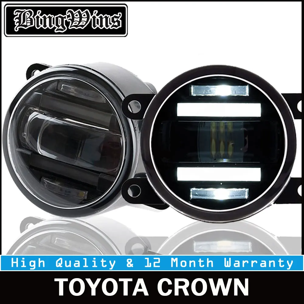 

BEINGWINS For TOYOTA CROWN foglights+LED DRL+turnsignal lights Car Styling LED Daytime Running Lights LED fog lamps