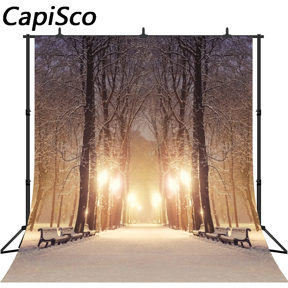 Capisco зима снег дерево дорога светильник портрет фоновая фотография с
