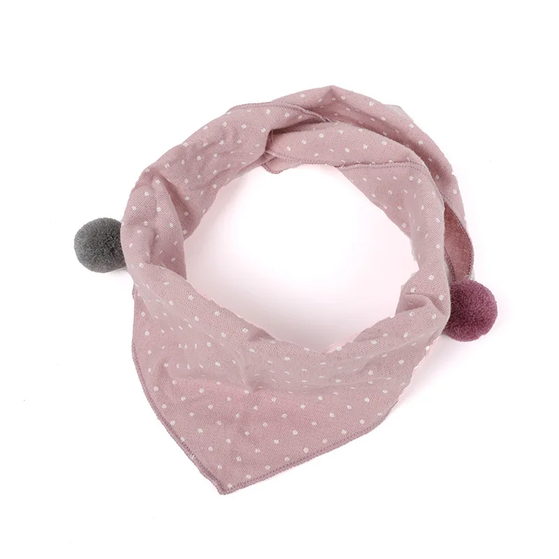 dark pink dot Новинка года; сезон весна-лето; треугольный шарф для маленьких девочек; шаль в горошек для маленьких мальчиков; детский хлопковый шейный платок; теплый детский шейный платок - Color: dark pink dot