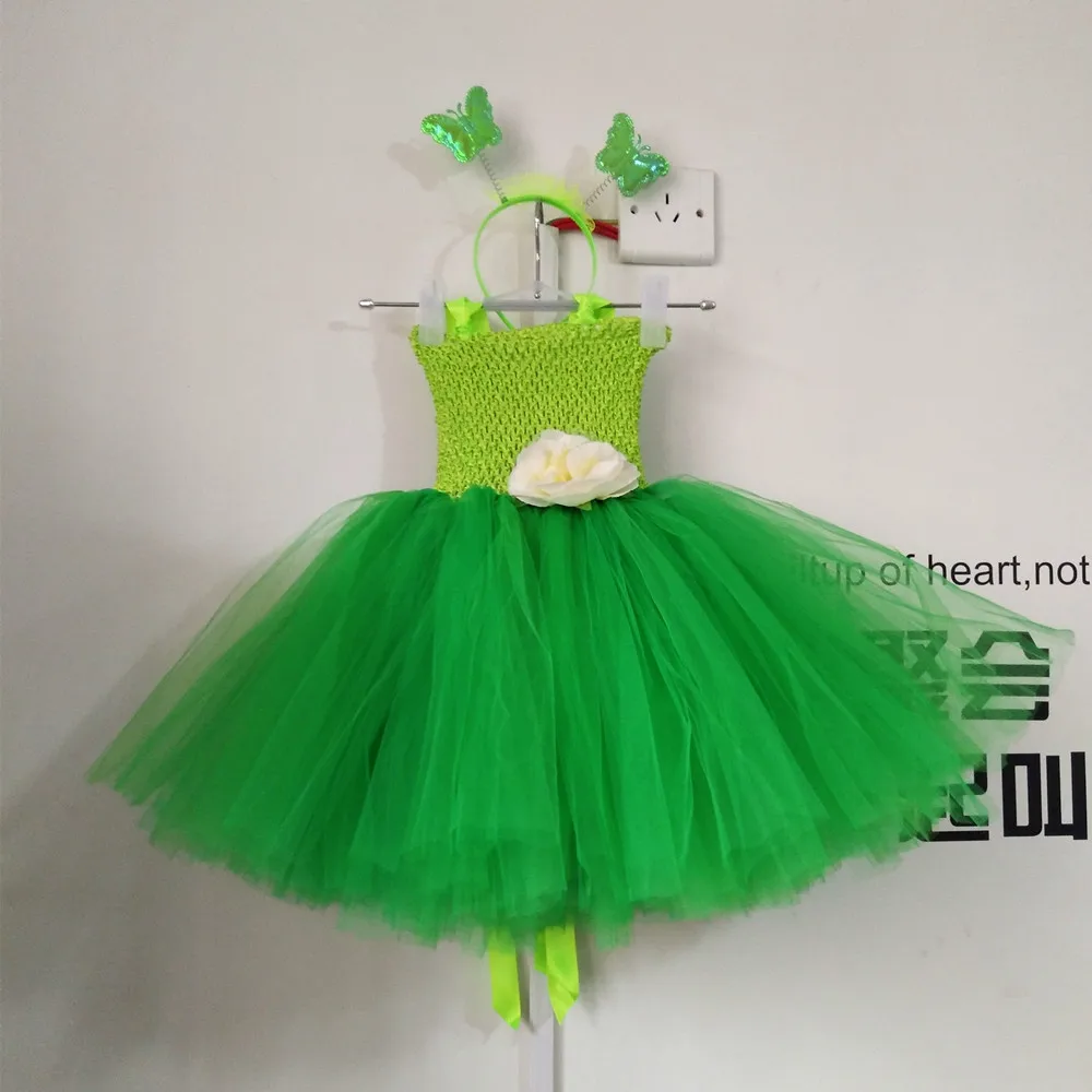 1 компл. Косплэй Tinkerbell волшебная фея-пачка Наряжаться принцессы Праздничное платье для девочки платье для дня рождения зеленый Детский костюм для Хеллоуина с крыльями