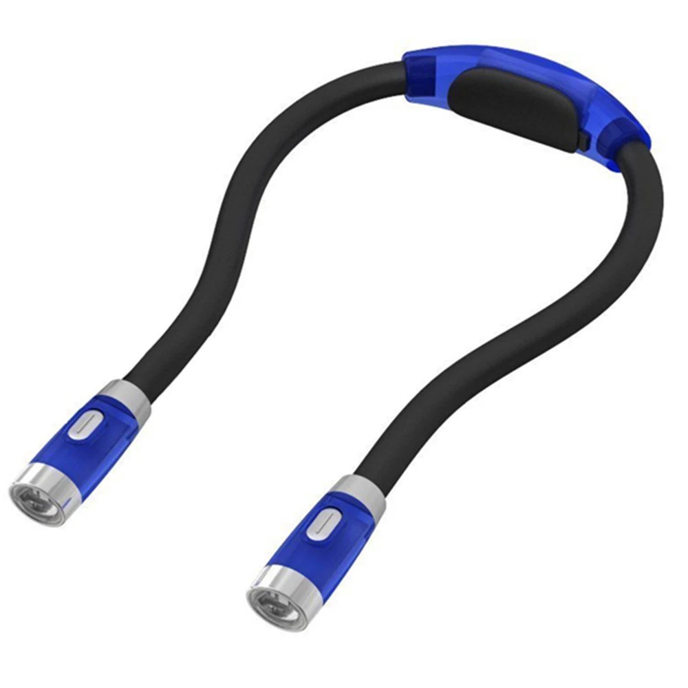 Blue with Black Удобные гибкие Handsfree светодиодный шеи Hug светильник, лампа для чтения книг, новинка ночь светодиодная вспышка светильник походный светильник - Испускаемый цвет: Blue with Black