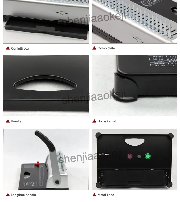 Manual Bookbinding machine GD-15 rubber ring clamp binding machine 21 hole punching machine comb contract tender