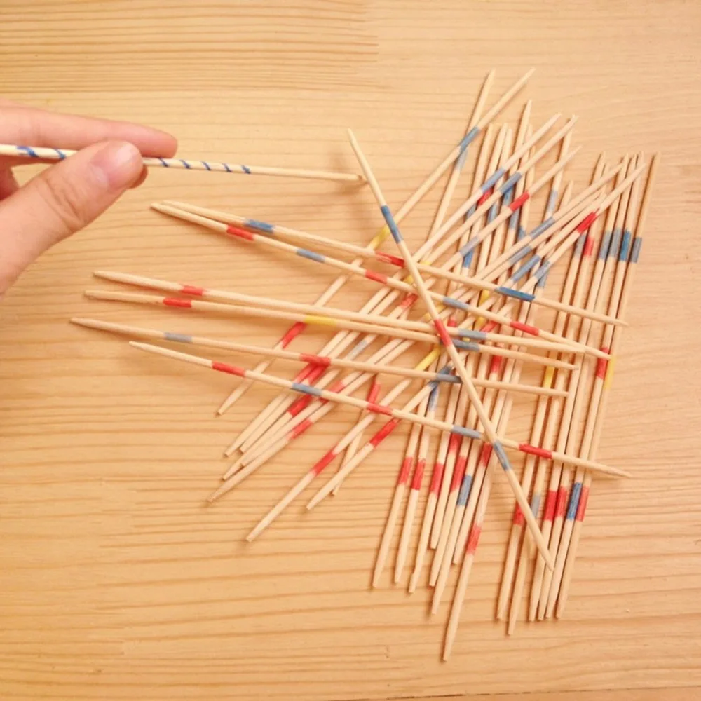 Baby Educational Wooden Traditional Mikado Spiel Pick Up Sticks Tool With Wood Box Game Develop Math Ability Learning Toys | Игрушки и